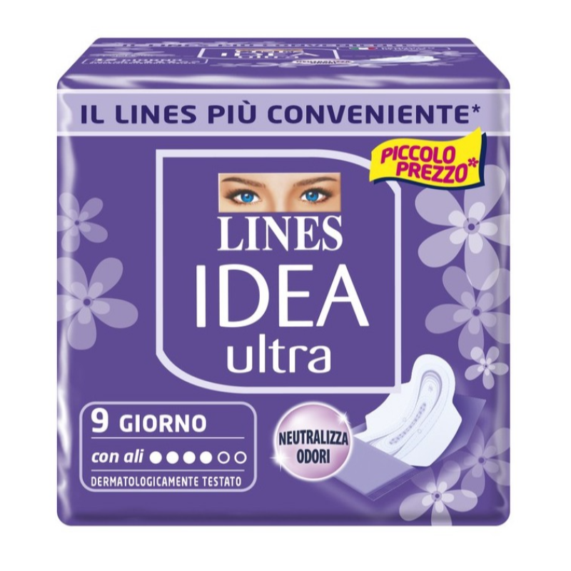 LINES IDEA ASSORBENTI ULTRA GIORNO ALI 9PZ IMBALLI INTERI X 24