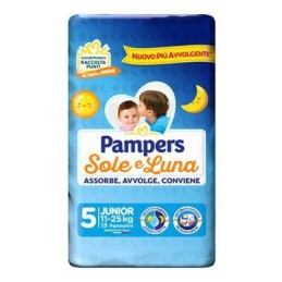 PAMPERS SOLE & LUNA PANNOLINI X15 JUNIOR TG 5 IMBALLI INTERI X 8