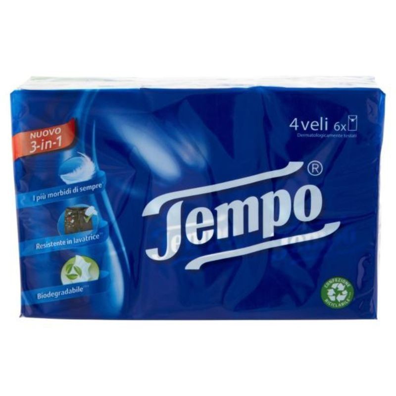 TEMPO FAZZOLETTI 6 PZ ORIGINAL IMBALLI INTERI X 24