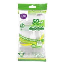 CLENDY CUCCHIAI RIUTILIZZABILI TRASPARENTI X50 PZ