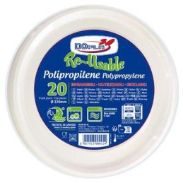 DOPLA REUSABLE PIATTI PIANI D220 BIANCO X20