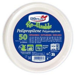 DOPLA REUSABLE PIATTI PIANI D220 BIANCO X50