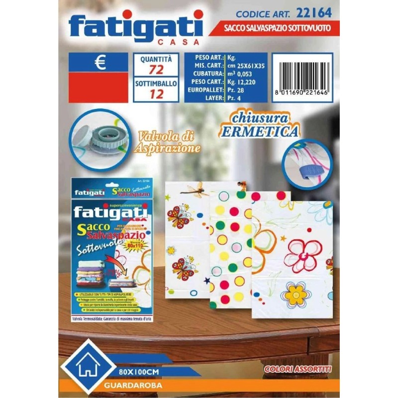 FATIGATI SACCO SOTTOVUOTO 80*110 IMBALLI INTERI X 12