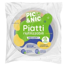 PIC&NIC PIATTI DESSERT 20 PEZZI CM16 BIANCHI RIUTILIZZABILI