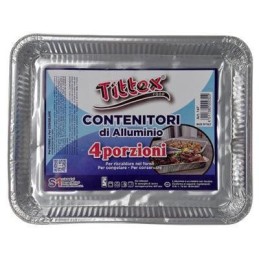 TITTEX CONTENITORI ALLUMINIO 4PORZIONE X 3 PZ